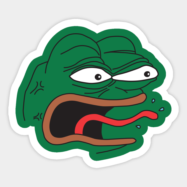 Angry Pepe Face Pepe Sticker TeePublic